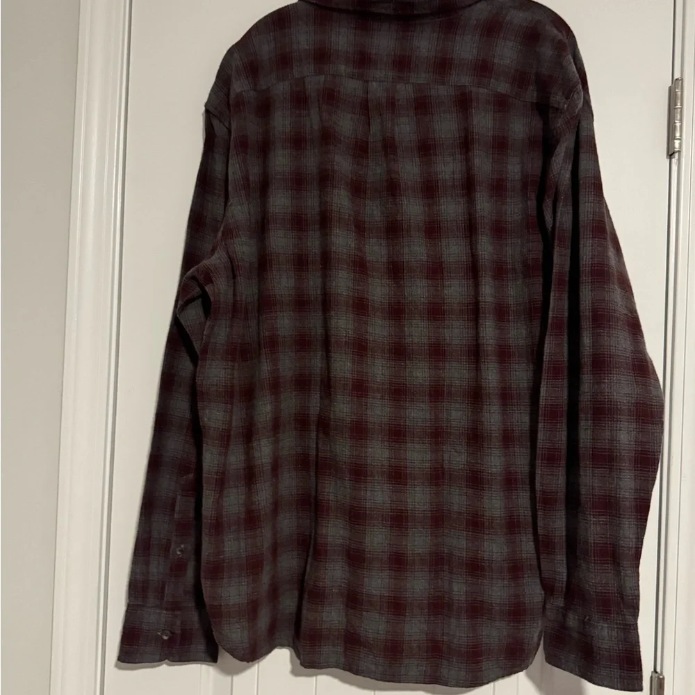 J. Crew Men's Casual Plaid Shirt - Dark Red and Gray